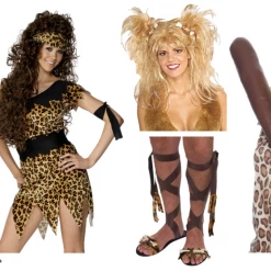 Rubie's/smiffys/dr.tom Costumes Cavewoman Wig Sandals Voodoo Set 2 Piece Leopard Ladies Costume