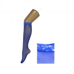 JD Party Costume Accessories Women Ladies Fishnet Sheer Lace Top Non-slip Knee High Stockings