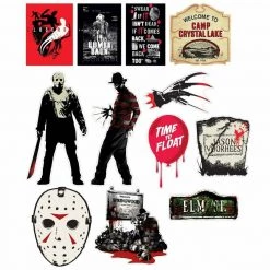 Amscan Friday The 13th & Elm Street Horror Cutouts Halloween Decoration Prop Halloween Props/Decoration