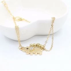 AliExpress Fashion Jewelry Gold Elephant Beach Rhinestone Chain Anklet