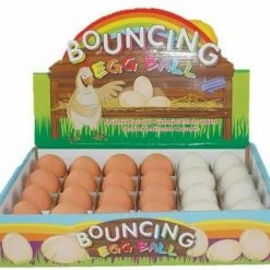 MAL 24pk Realistic Lifelike Bouncing Egg Ball 2 Assorted Easter Bouncing Pet Toys Costume Accessories