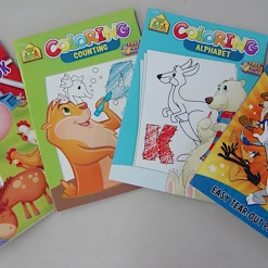 Aussie Toys Home & Garden 4 X Colouring In Activity Books For Kids A4 Size 24 X Colour Pencils 12 X Textas