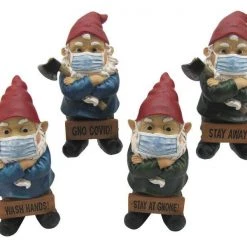 MALMAR 25cm Garden Gnome With PPE Face Masks Ornament Home Decoration STAY HOME