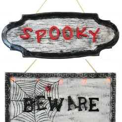 Morris Beware Spooky Animated Sign Halloween Decoration Prop
