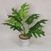 MALMAR Home & Garden Artificial Fern Plant In White Filigree Pot, 43cm Fake Foliage Home Garden Decor