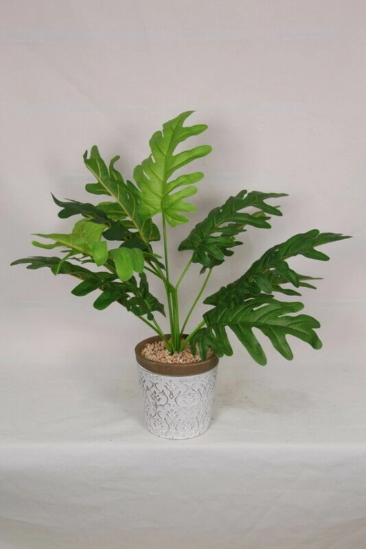 MALMAR Home & Garden Artificial Fern Plant In White Filigree Pot, 43cm Fake Foliage Home Garden Decor 1 MALMAR Home & Garden Artificial Fern Plant In White Filigree Pot, 43cm Fake Foliage Home Garden Decor