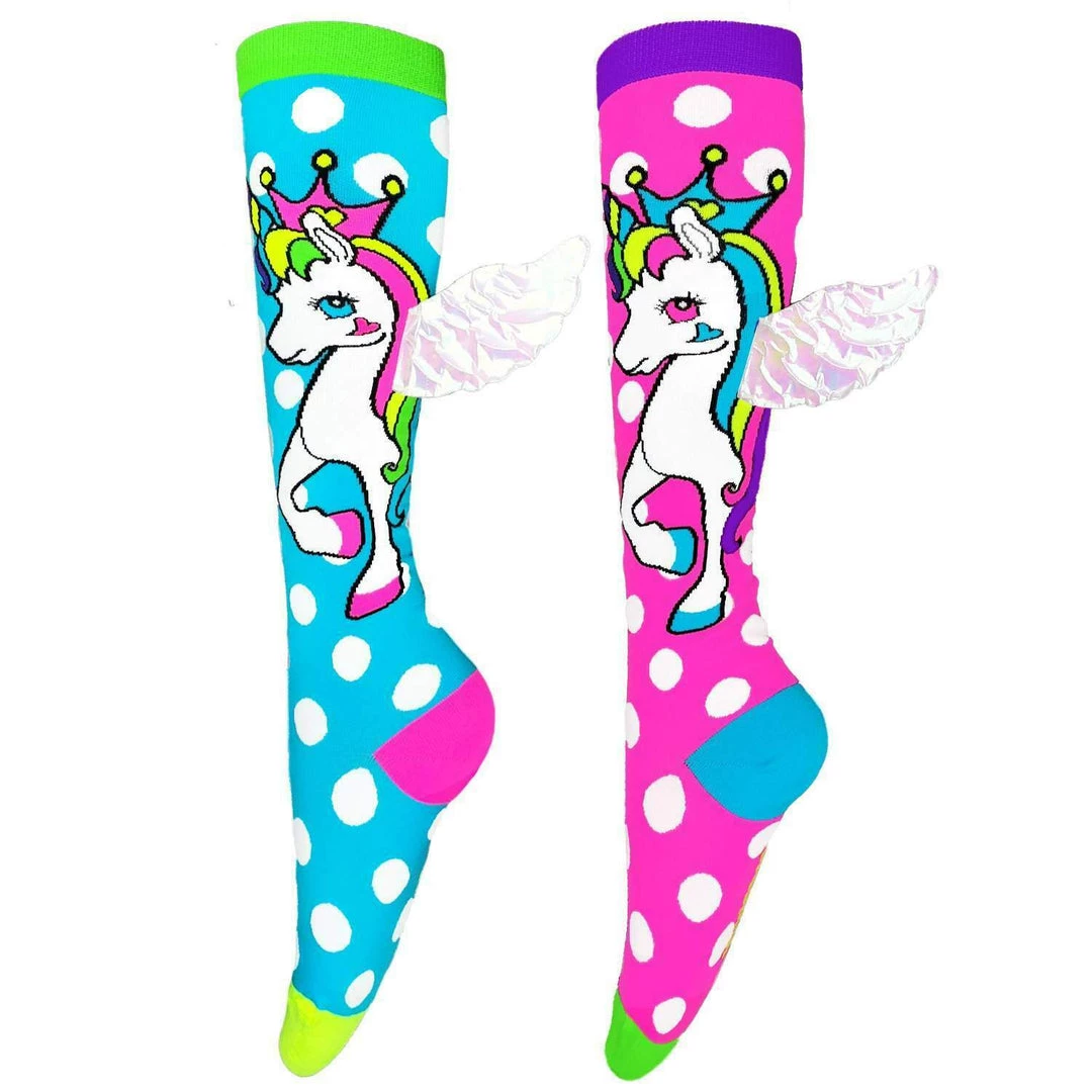Flying Unicorn Knee High Socks With Wings Girls Adults Crazy Socks Day MADMIA 1 Flying Unicorn Knee High Socks With Wings Girls Adults Crazy Socks Day MADMIA