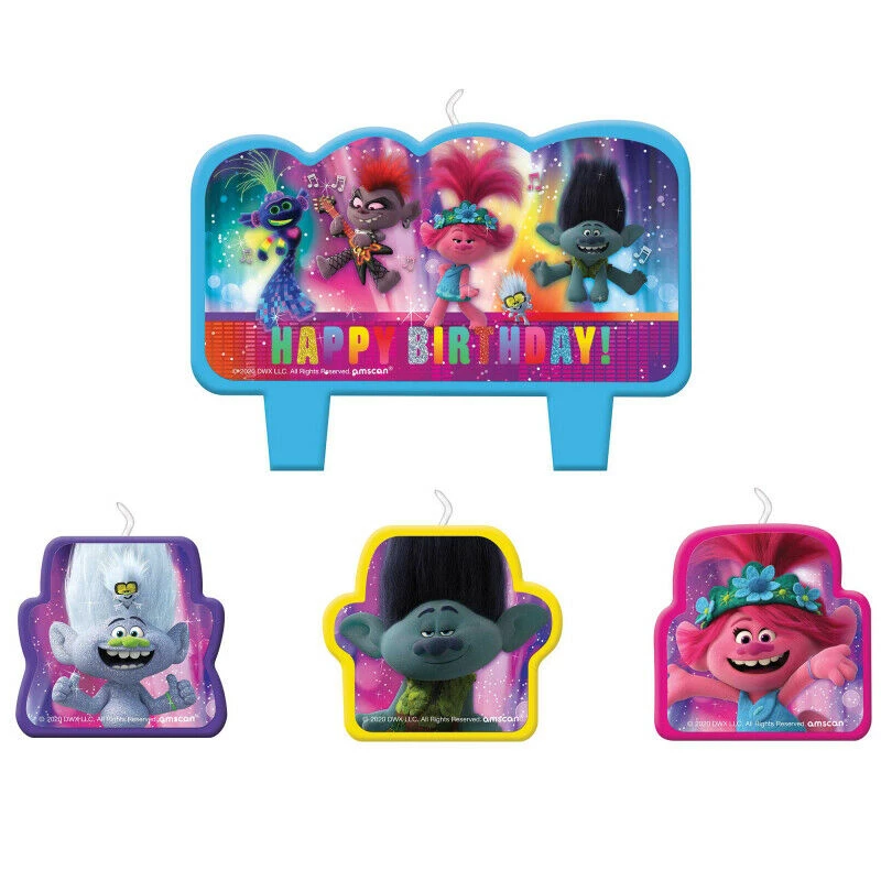 Officially Licensed DreamWorks Trolls Product Party Supplies Trolls World Tour Happy Birthday Candle Set 4ct 1 Officially Licensed DreamWorks Trolls Product Party Supplies Trolls World Tour Happy Birthday Candle Set 4ct
