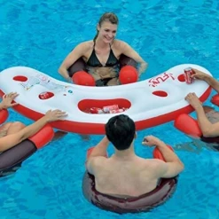 Unbranded Party Supplies Floating Pool Bar With 4 X Seats Drink Cooler And Drink Holders Swimming Pool