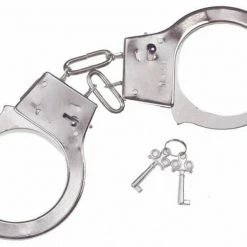 Aussie Toys Metal Toy Handcuffs & 2 Keys Police Prisoner Hens Night Costume Set Costume Accessories