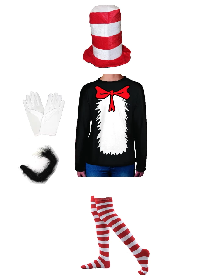 JD Party Dr Seuss Cat In The Hat Costume Top Hat Tutu Sparkle Socks Bow Tie Top Book Week Costumes 4 JD Party Dr Seuss Cat In The Hat Costume Top Hat Tutu Sparkle Socks Bow Tie Top Book Week Costumes