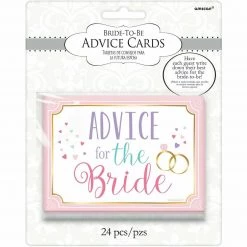 Balloon Agencies Advice For The Bride Cards Pack Of 24 Hens Night Bridal Shower Party Supplies