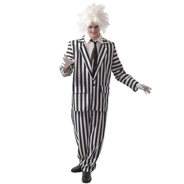 Sweidas N35 Mens Beetlejuice Fancy Scary Beetle Juice Ghost Movie Halloween Costume Halloween Costumes 1 Sweidas N35 Mens Beetlejuice Fancy Scary Beetle Juice Ghost Movie Halloween Costume Halloween Costumes