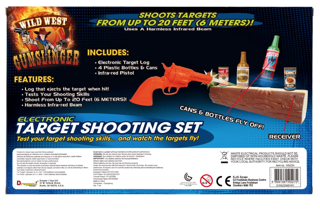 CATCH Home & Garden Virtual Infrared Beam Gun Shooting Cans & Bottles Wild West Target Game Set 5 CATCH Home & Garden Virtual Infrared Beam Gun Shooting Cans & Bottles Wild West Target Game Set