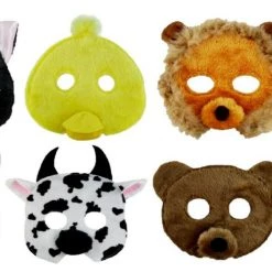 Sweidas Costume Accessories Plush Animal Mask Costume Accessory | Bear Cat Chicken Cow Lion Panda Pig