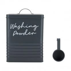 Kmart Metal Laundry Detergent Powder Storage Tin Canister Containers W/Lid Scoop