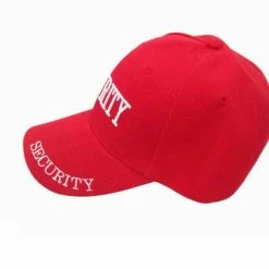 Unbranded Security Guard Hat Adjustable Security Baseball Cap Black Red Or White Costume Accessories