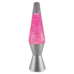 MDI Glitter Lava Lamp Large Motion Rocket Vintage Retro Pink Purple Silver New Home & Garden