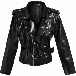 Balloon Agencies Costumes 1950s Cropped Black Leather Ladies Jacket