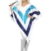 Smiffys Abba 60s 70s Dancing Queen Super Trooper Poncho Ladies Costume