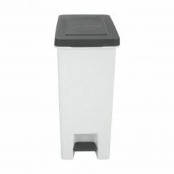 Kmart Home & Garden 30L Slimline Bin Kitchen Garbage Trash Home Waste Dustbin Rubbish White And Grey