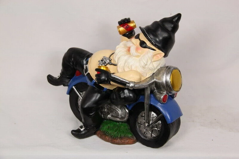 MALMAR Home & Garden 30cm DRUNK GNOME BIKER Bike Garden Outfitted Ornament Figurine Statues Christmas 2 MALMAR Home & Garden 30cm DRUNK GNOME BIKER Bike Garden Outfitted Ornament Figurine Statues Christmas