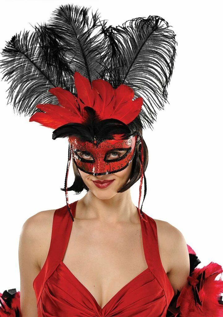 Balloon Agencies Costume Accessories Red Temptation Feather Ladies Masquerade Mask 1 Balloon Agencies Costume Accessories Red Temptation Feather Ladies Masquerade Mask