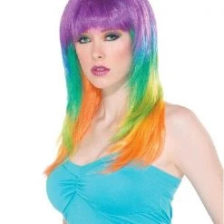 Rubie's Club Candy 80s Neon Rainbow Ladies Wig 5 Rubie's Club Candy 80s Neon Rainbow Ladies Wig