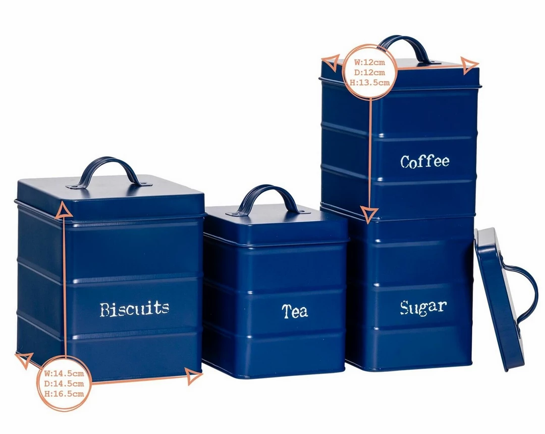 RINKIT Set Of 4 Vintage Kitchen Canisters Tea Coffee Sugar Biscuit Home Decor 2 RINKIT Set Of 4 Vintage Kitchen Canisters Tea Coffee Sugar Biscuit Home Decor