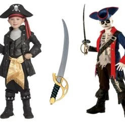 Rubie's Black Captain Bones Pirate Book Week Halloween Boys Costumes Sword