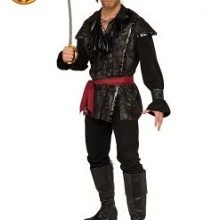 Rubie's Captain Hook Black Pirate Captain Heart Plundering Pirate Mens Costume