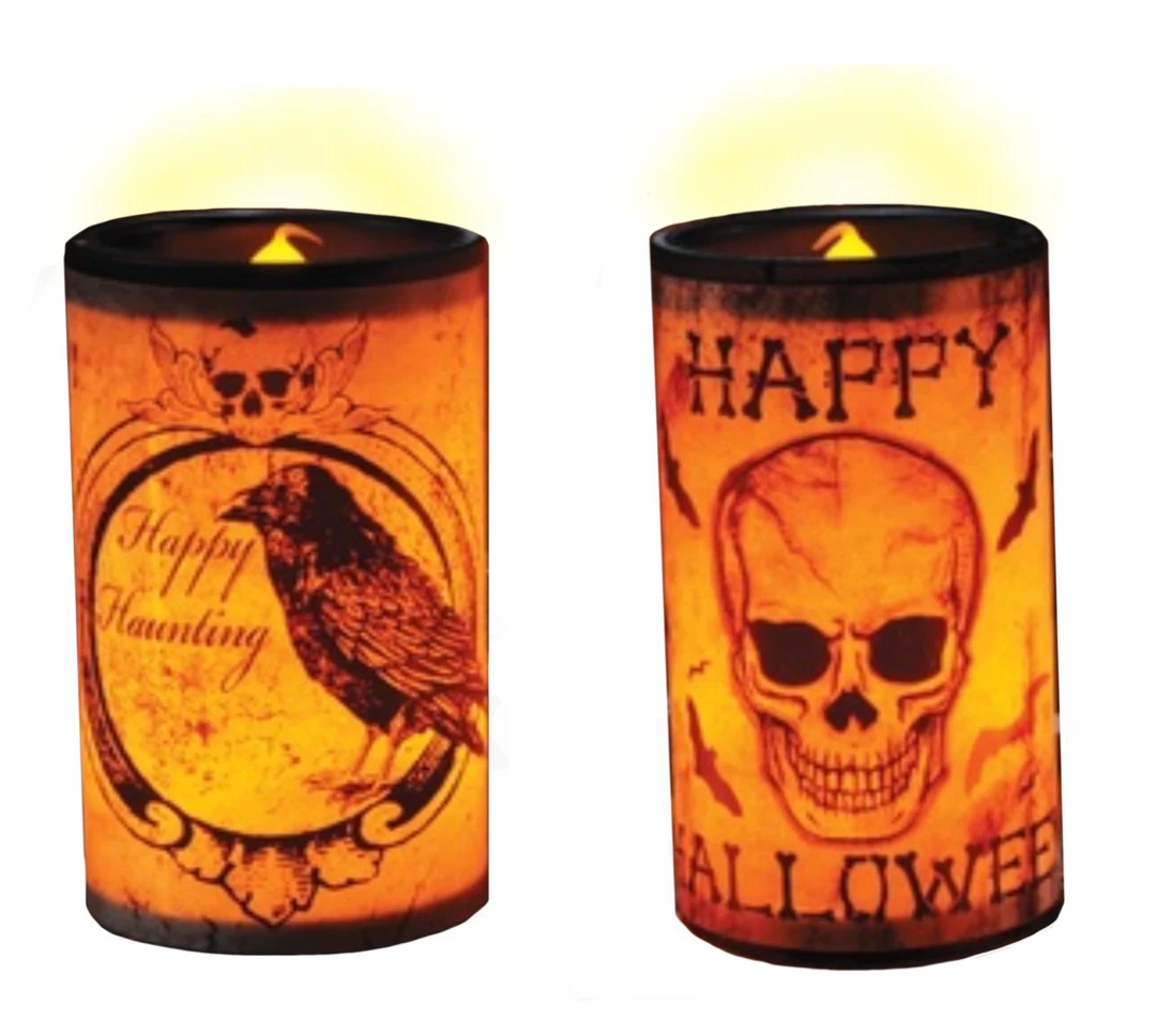 Sweidas Creepy LED Candle Raven Bat And Skull Halloween Decoration Prop 1 Sweidas Creepy LED Candle Raven Bat And Skull Halloween Decoration Prop