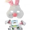 Sweidas Easter Bunny Rabbit Mask & Bunny Ears Costume Kit Or Fluffy Costume Mask Costume Accessories