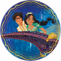 Balloon Agencies Disney Aladdin Princess Jasmine Round Metallic Dinner Paper Plates Pack Of 8 Party Supplies
