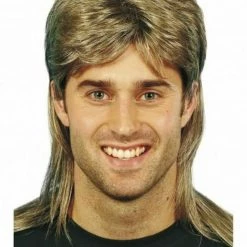 Unbranded Wigs Mens Black Blonde Brown Mullet Wig | Bogan 70s 80s Redneck Wig