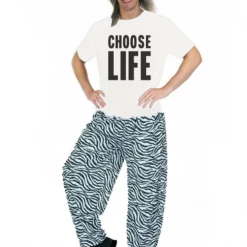 JD Party Adult Mens 80's Punk Rock Pants Fresh Prince Baggy Rapper Zebra 1980 Costume