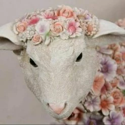 MAL Home & Garden 48cm Colourful Spring Lamb With Flowers Home Decor 6 MAL Home & Garden 48cm Colourful Spring Lamb With Flowers Home Decor