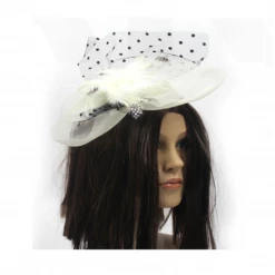 JD Party Costume Accessories Fascinator With Feather And Veil Party Wedding Headpiece