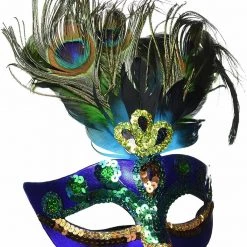 Balloon Agencies Peacock Feather Masquerade Mask Halloween Costume Accessories