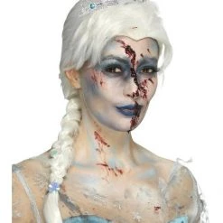 Smiffys Zombie Froze To Death Princess Elsa Ladies Halloween Costume Wig