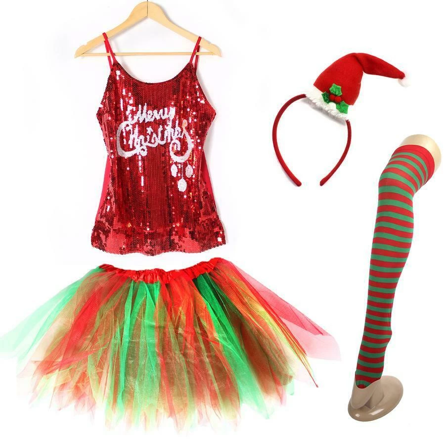 JD Party Candy Cane Tutu Christmas Ladies Costume Kit Christmas Dress Up Party 2 JD Party Candy Cane Tutu Christmas Ladies Costume Kit Christmas Dress Up Party