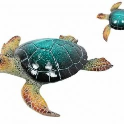 MAL 38cmx40cm Realistic Marble Coloured Turtle (Resin) Garden Ornament Home & Garden