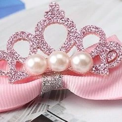 AliExpress Costume Accessories 2 X Pearl Glitter Tiara Hair Bow Hair Clips Baby Girl Toddler Hair Ribbon Bow