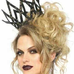 Leg Avenue Evil Queen Crown Metallic Black Lace Costume Accessory Costume Accessories