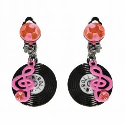 Balloon Agencies 1950s Rock N Roll Record Earrings Costume Accessory