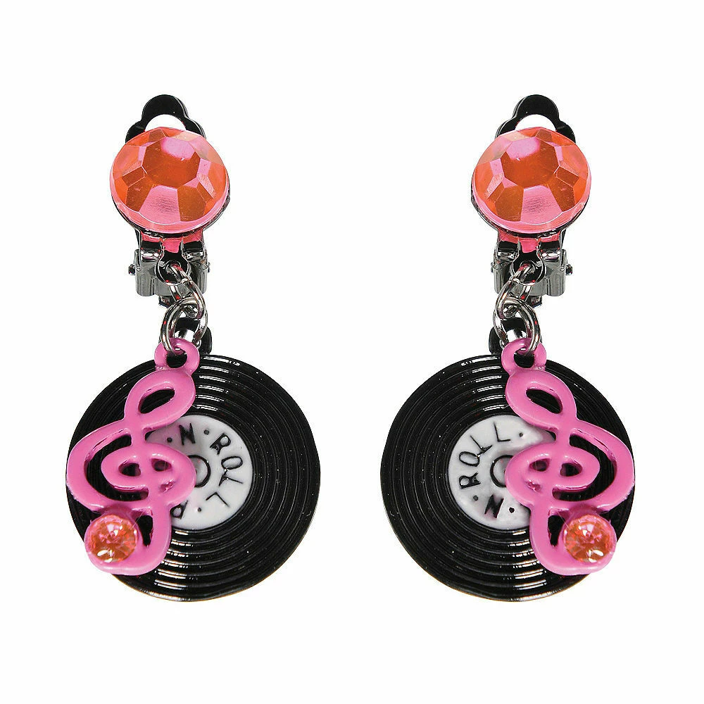 Balloon Agencies 1950s Rock N Roll Record Earrings Costume Accessory 1 Balloon Agencies 1950s Rock N Roll Record Earrings Costume Accessory