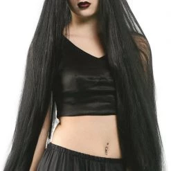 Unbranded Wigs Rapunzel Tangled Gothic Extra Long 100cm Wig Halloween Costume Blonde Black