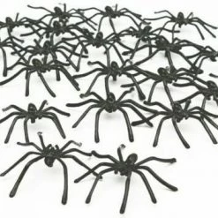 Unbranded/Generic Halloween Props/Decoration Creepy Black Spiders 50 Pack Halloween Prop Cake Table Decorations