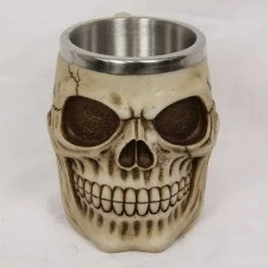 MAL 13cm Skull Head Beer Stein Halloween Mancave Home Decoration