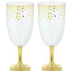 Balloon Agencies Confetti Design Jumbo Champage Glasses 1.7 Ltrs Lolli Buffet Jars Pack Of 4 Or 6 Party Supplies